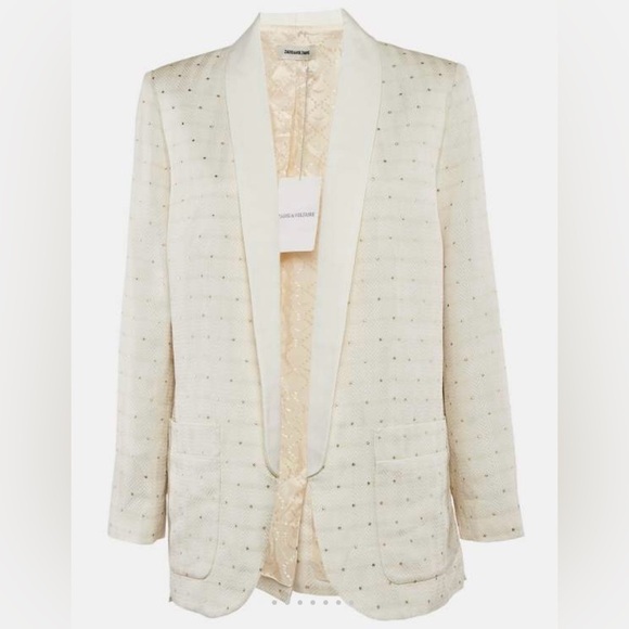 Zadig & Voltaire Jackets & Blazers - Zadig & Voltaire Cream Women's Blazer jacket size 42 gold designer L